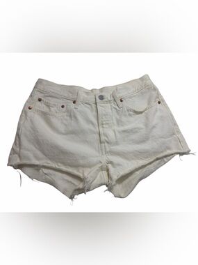 Levi’s Premium - 501 Mid rise cut off raw hem denim shorts